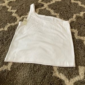 Aerie white one shoulder tank, brand new, medium